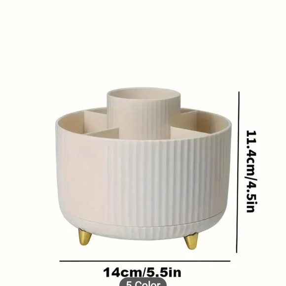 Rotating White Makeup Organizer - Picture 6 of 6